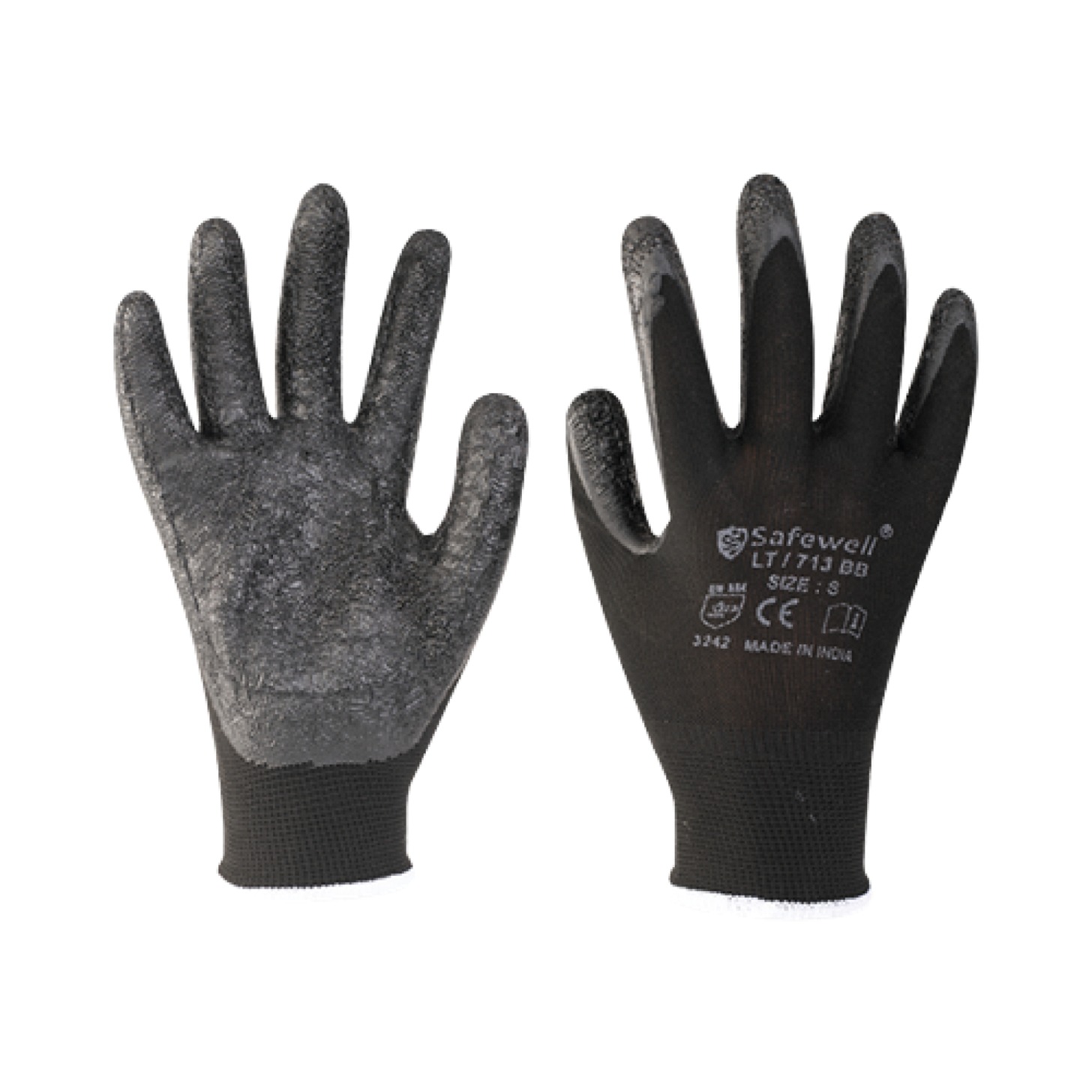 Latex coted gloves Black