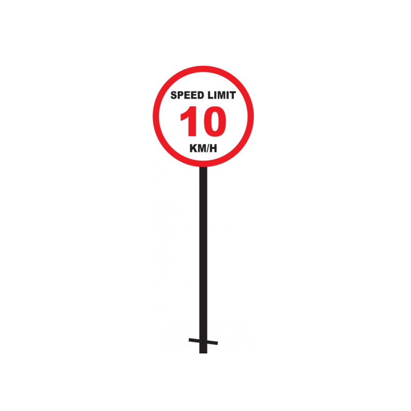 Speed limit Board with Pole 1.5ft Dia x 5MM thick x Height 7ft